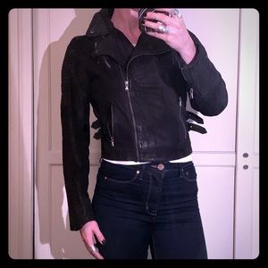 Black Rivet 100% Genuine Leather Moto Jacket